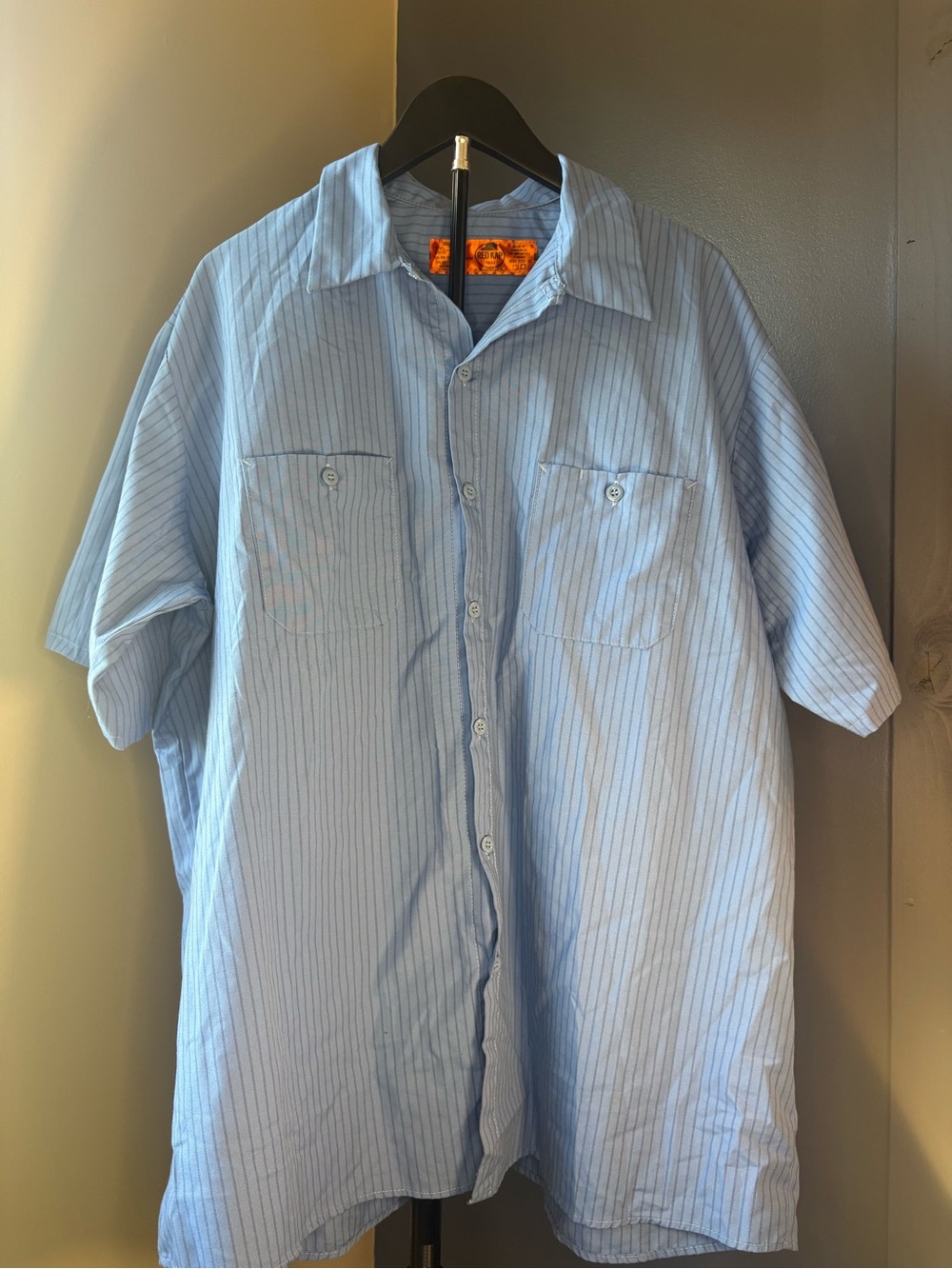 Red Kap Men's XXL Blue/White Pinstripe Work Shirt S622BS7